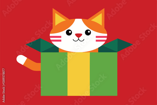 cat with gift box