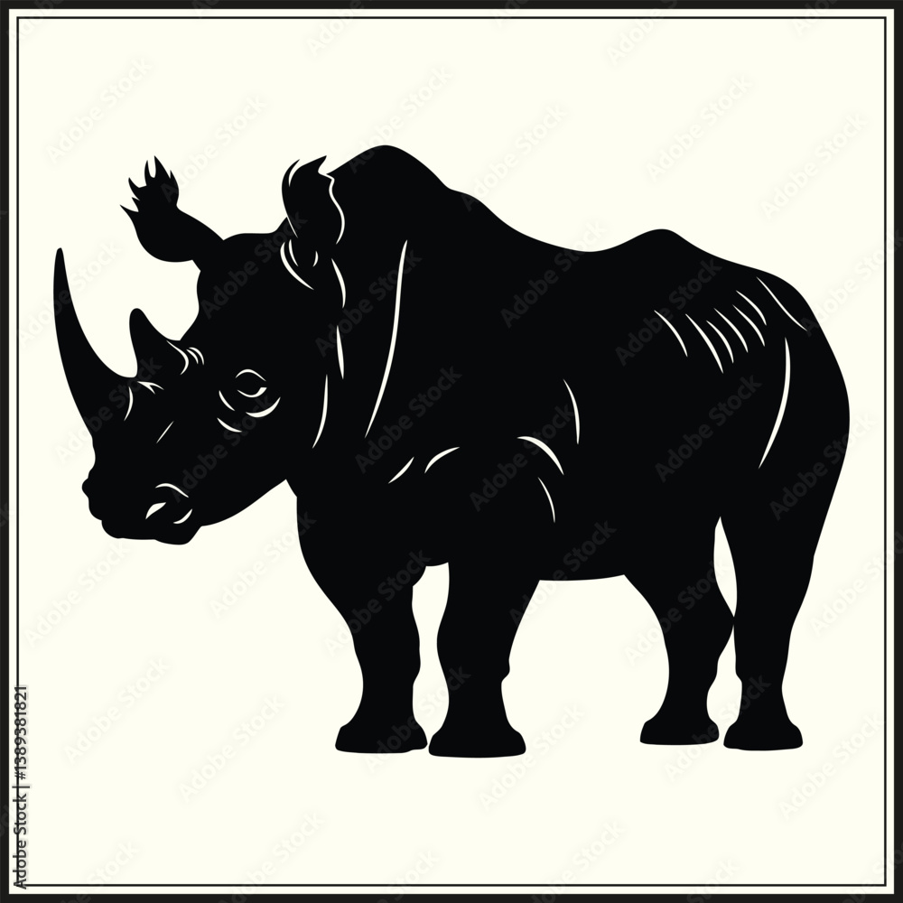 Fototapeta premium Rhino Silhouette, Wild