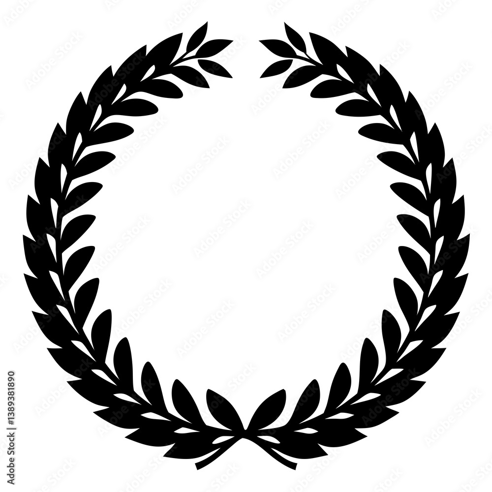 Obraz premium Wreaths silhouette vector isolated on white background