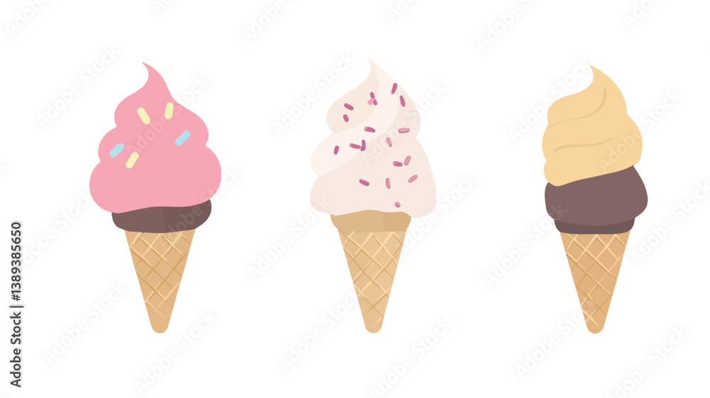 Minimalist Ice Cream Cone Vector Graphic – Flat Style Dessert Illustration
Minimalist Ice Cream Cone Vector Graphic – Flat Style Dessert Illustration