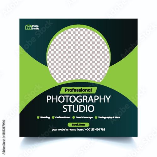 professional photography workshop editable social media post, web banner design, photo studio promotional ads, banner template design