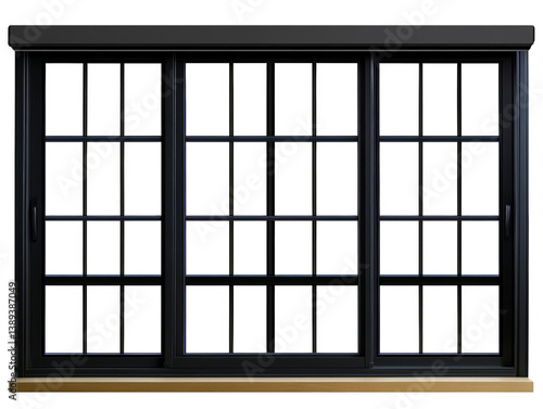 Modern Black Window Illustration With Transparent Background