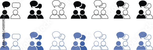 two people conversation symbol icon in vector