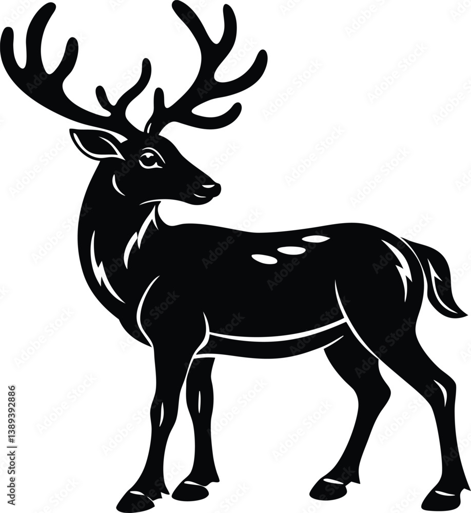 Fototapeta premium Dear vector silhouette