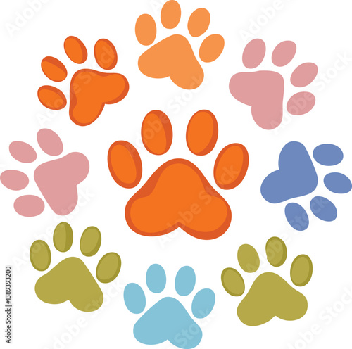 dog paw print vector