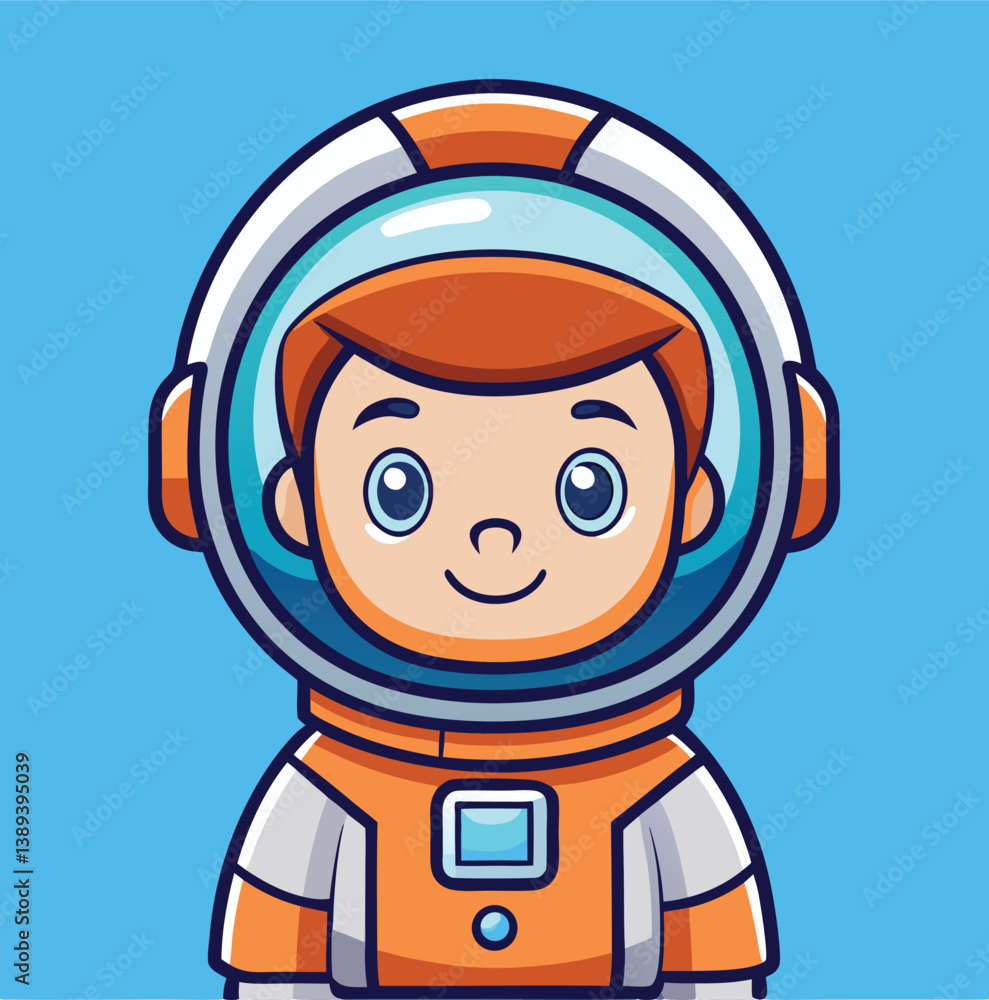 Cartoon Boy Astronaut Exploring Space With Smiling Face And Spacesuit Cartoon Boy Astronaut Exploring Space With Smiling Face And Spacesuit