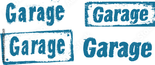 set of vector grunge rubber  stamps that say garage