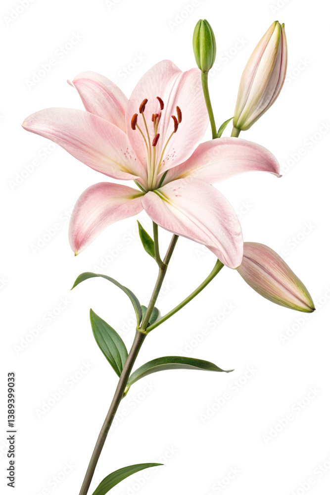 pink lily isolated on white background pink lily isolated on white background