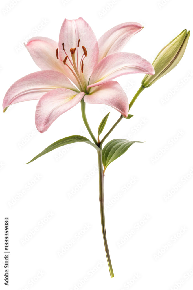 Naklejka premium pink lily isolated on white background