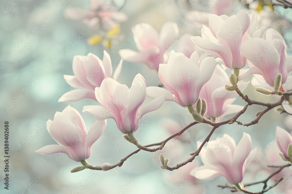 Vivid Spring Background with Floral Composition Vivid Spring Background with Floral Composition