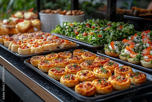 A Delicious Buffet Spread of Savory Bites and Appetizers
