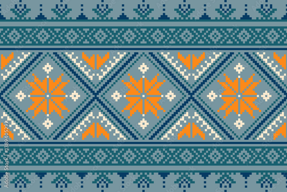 Geometric ethnic patterns.Fabric pattern traditional ethnic motif ikat geometric cross stitch.Ikat Embroidery oriental pixel pattern color background. Abstract,vector.Texture,scarf,motifs,wallpaper. Geometric ethnic patterns.Fabric pattern traditional ethnic motif ikat geometric cross stitch.Ikat Embroidery oriental pixel pattern color background. Abstract,vector.Texture,scarf,motifs,wallpaper.