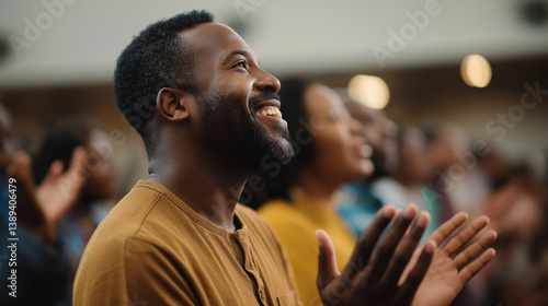 Vibrant Black Gospel Singers Celebrating Faith in Church