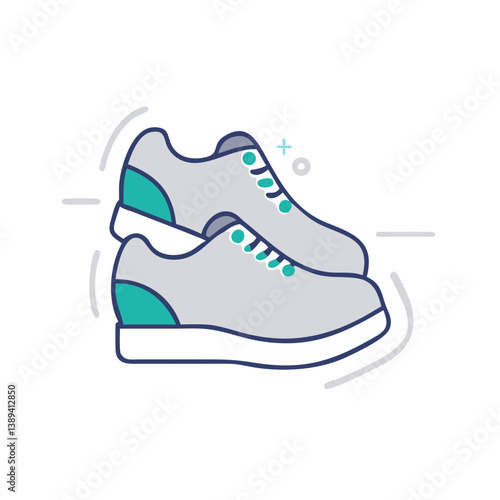 A pair of stylish gray sneakers showcasing modern design, illustrating athletic footwear essential for sports and fitness activities, suitable for workouts and casual wear.