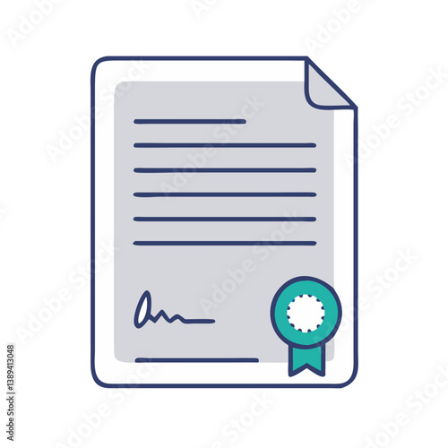 A close-up of a certificate with a blue ribbon award, representing achievement and recognition, perfect for showcasing accomplishment in educational or professional settings.