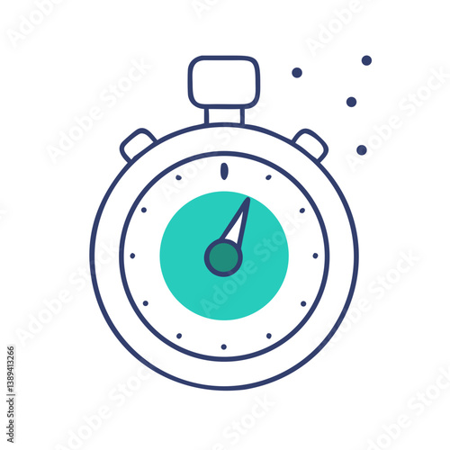 A modern stopwatch with a turquoise design displaying time, representing punctuality and efficiency in daily life, symbolizing speed and productivity in various time-sensitive tasks.