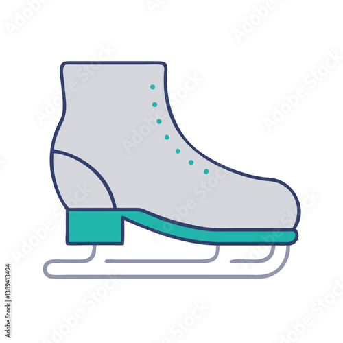 A stylized illustration of an ice skate, representing winter sports and cold-weather activities, perfect for promoting skating culture, ice shows, and winter-themed events.