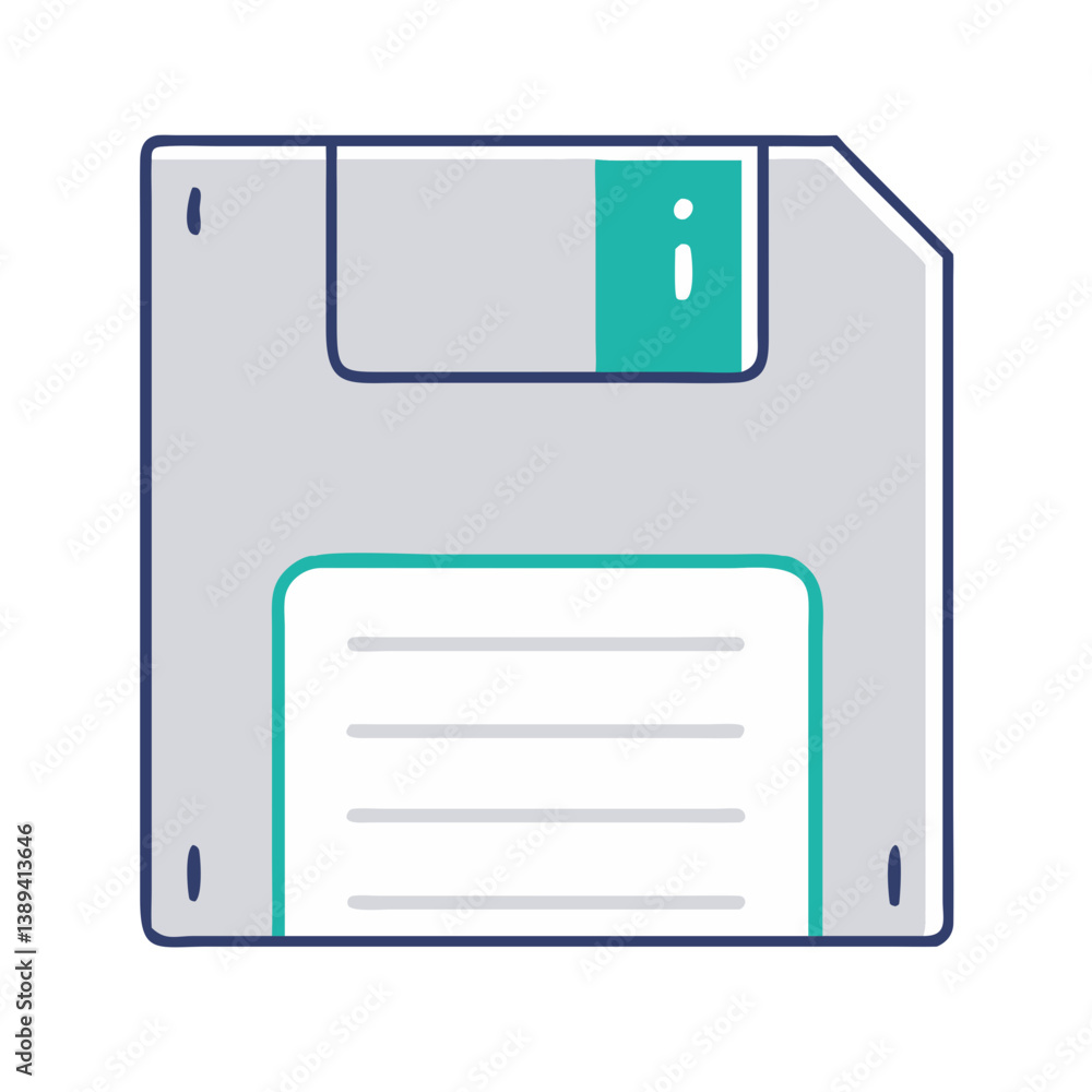 An illustration of a classic floppy disk design, representing nostalgia for technology, digital storage evolution, and retro computing, perfect for tech-themed projects or vintage nostalgia. An illustration of a classic floppy disk design, representing nostalgia for technology, digital storage evolution, and retro computing, perfect for tech-themed projects or vintage nostalgia.