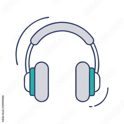 Stylish headphones illustrated in a minimalist design, showcasing the concept of modern audio accessories, ideal for music lovers, sound enthusiasts, and digital entertainment use.