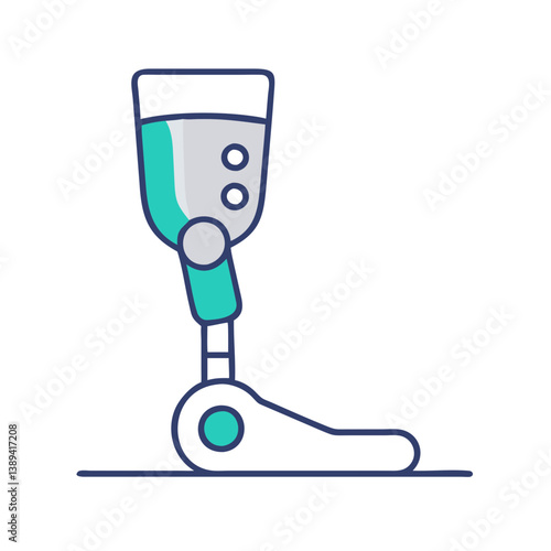 A detailed illustration of a modern prosthetic leg, showcasing innovative design in medical technology, symbolizing hope and resilience for individuals with disabilities.