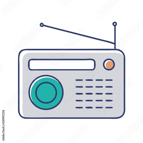 A vintage radio with a retro design, capturing nostalgia and the evolution of music, invoking memories of the past, and enhancing home decor with a classic touch.