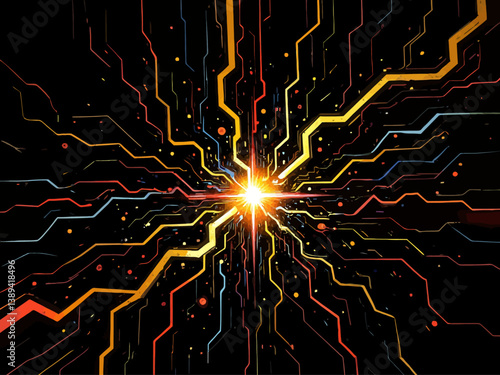 Black Gold Electric Background