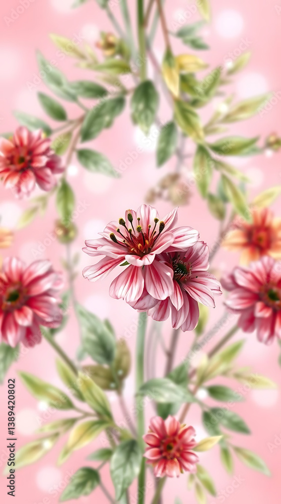 Seamless panoramic floral pattern summer theme, created by generative ai Seamless panoramic floral pattern summer theme, created by generative ai