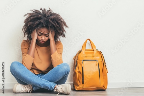 In a school setting, a child sits on the floor, visibly upset and disconnected, epitomizing the distressing effects of bullying and emotional suffering