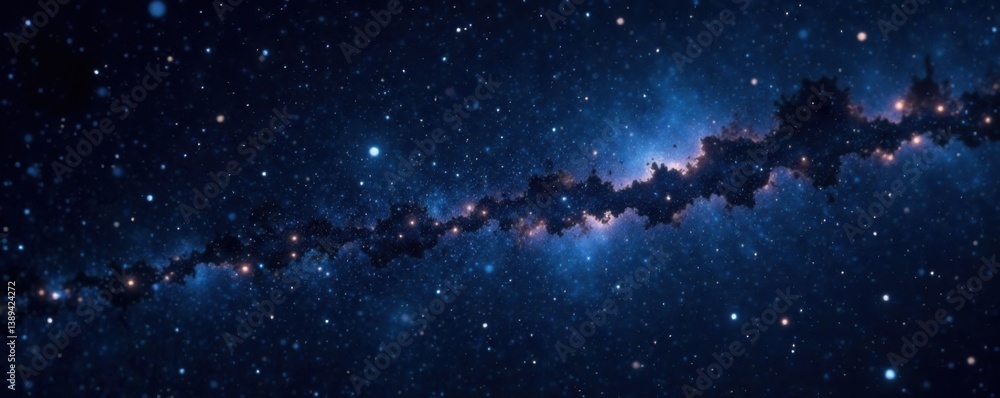 Fototapeta premium Dark cosmic background with twinkling stars against a velvety black sky, starry, universe, galaxy