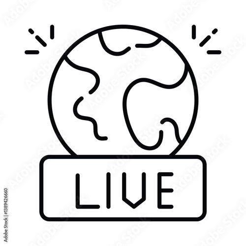 Live news vector outline icon. EPS 10 file