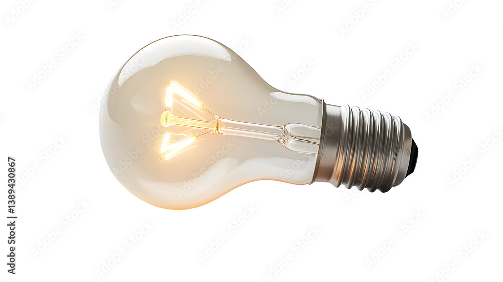 Illuminating White Background: Isolated Light Bulb Glowing Brightly in Professional Photography Illuminating White Background: Isolated Light Bulb Glowing Brightly in Professional Photography