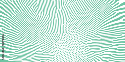 Abstract organic pattern background or diffusion reaction pattern. Vector green irregular organic lines on white background