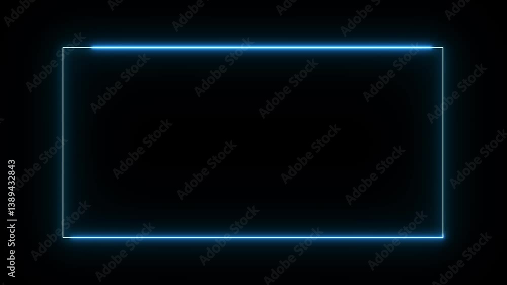 neon line rectangle looping animation on black background neon line rectangle looping animation on black background
