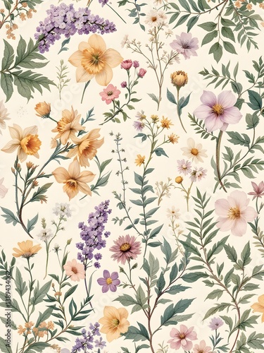 Colorful watercolor floral background 