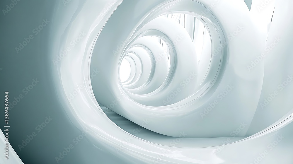 Abstract white spiral tunnel. Abstract white spiral tunnel.
