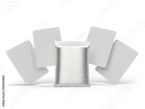 3D Playing cards collectible with shiny foil plastic booster pack mockup isolated. Blank trading card, cards of poker hand, bet, casino, gambling, board game, game cards, credit card or business card