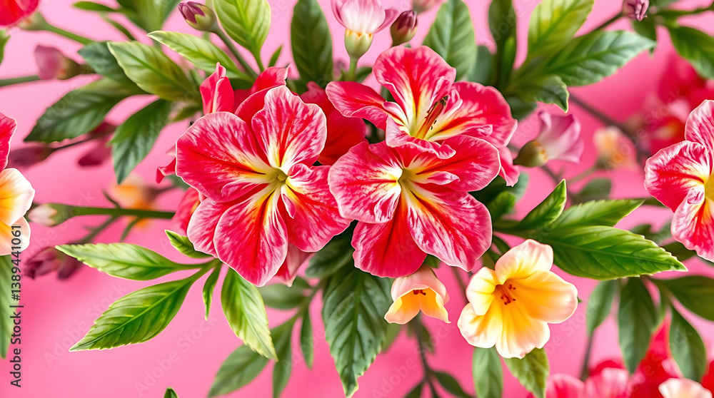 Seamless panoramic floral pattern summer theme, created by generative ai Seamless panoramic floral pattern summer theme, created by generative ai