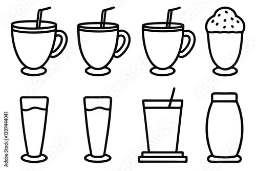 Wallpaper Mural Horchata Line Art Illustration Creative Design for Unique Artwork  Torontodigital.ca