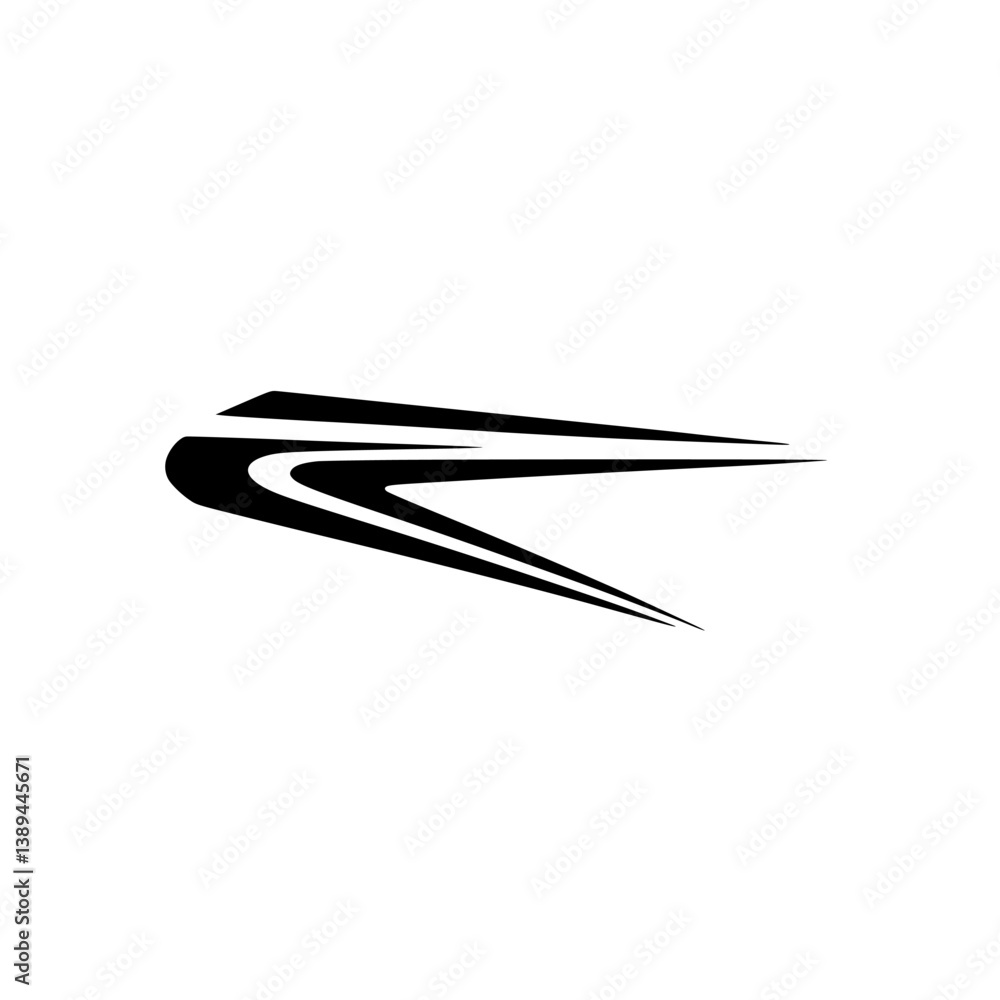 Dynamic Abstract Arrow Icon - Modern Graphic Design on White Dynamic Abstract Arrow Icon - Modern Graphic Design on White