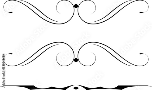 black and white set of delimiters for text, dividers
