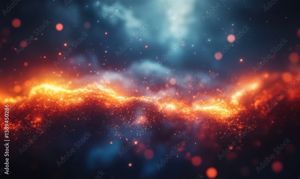 Fototapeta premium Fiery cosmic energy clashing, abstract background, perfect for fantasy or sci-fi