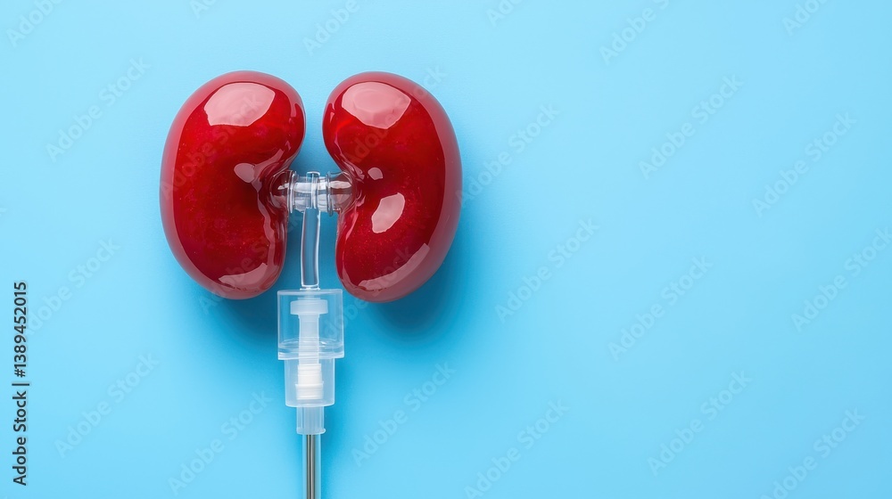 nephrologist concept. Kidney connected to IV drips for nephrologist concept. Kidney connected to IV drips for