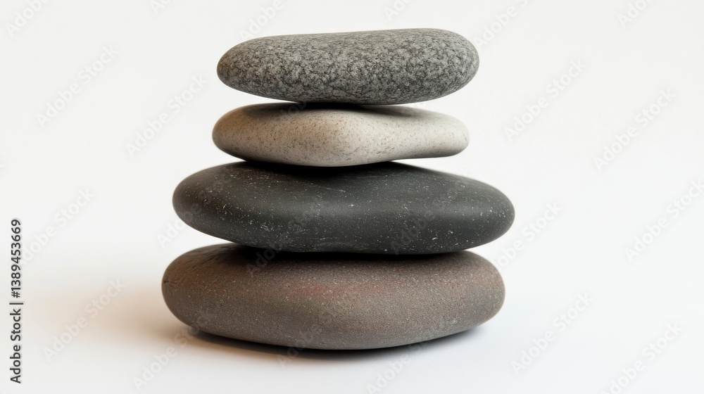 Smooth Stones Stacked Harmoniously for Minimalist Background Smooth Stones Stacked Harmoniously for Minimalist Background