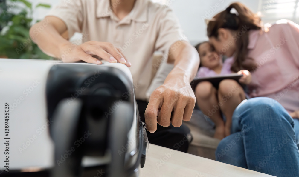 Travel Planning and Family Interaction. A mother and child sharing a quiet moment as they prepare for a family trip. Travel Planning and Family Interaction. A mother and child sharing a quiet moment as they prepare for a family trip.