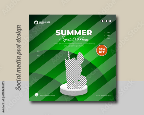 Summer special menu social media post design template
