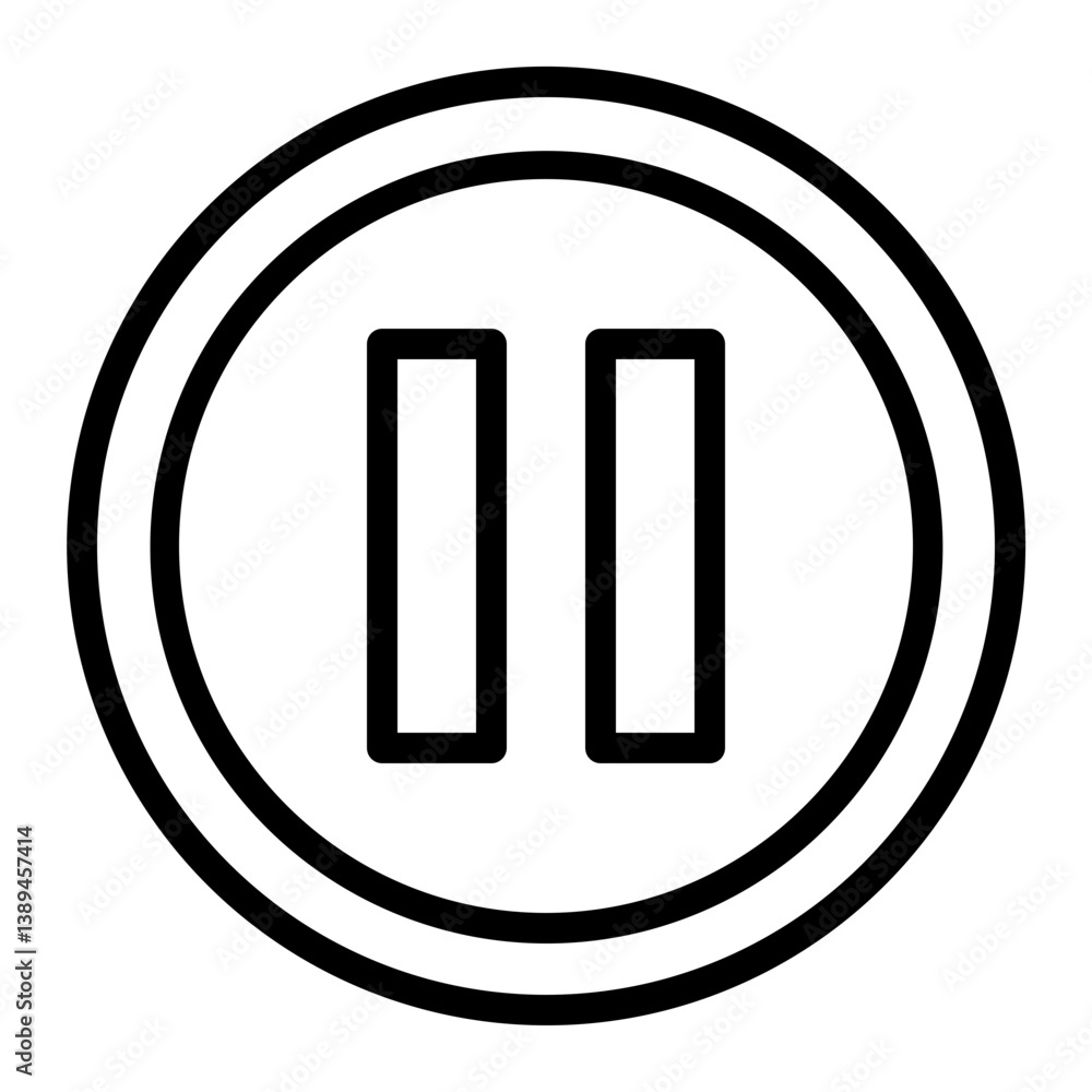 Pause Vector Line Icon Design Pause Vector Line Icon Design