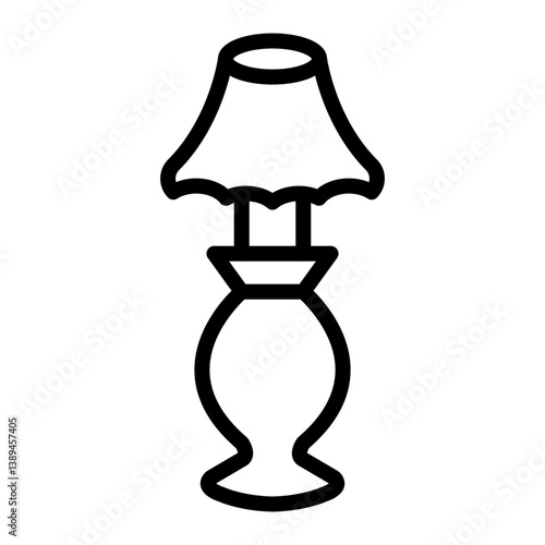 Lamp Vector Line Icon Design