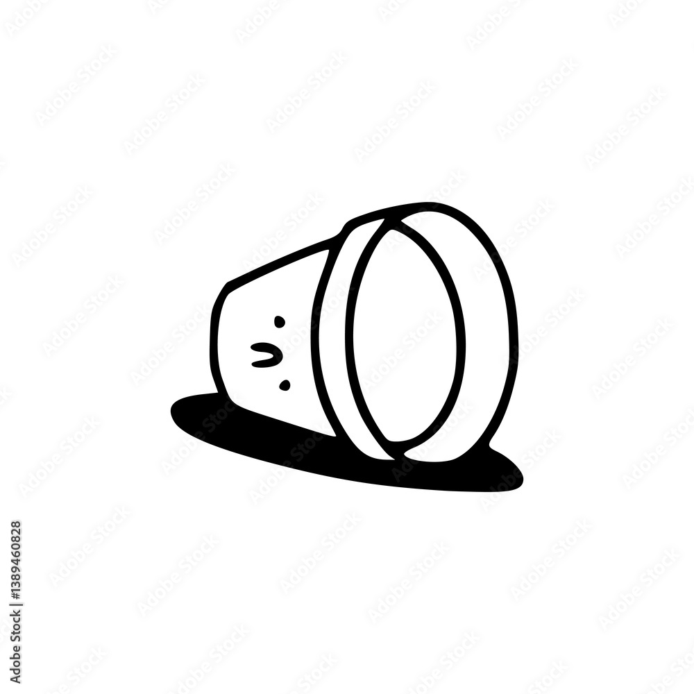 adorable fallen pot character line art adorable fallen pot character line art