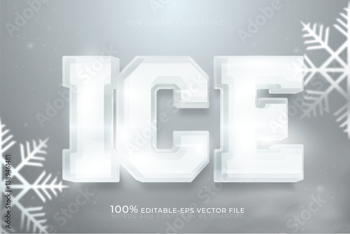 ice cold. ice freeze transparent editable text