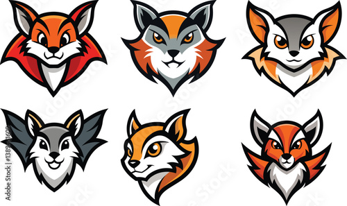 Flying Squirrel head mascot logo design vector
